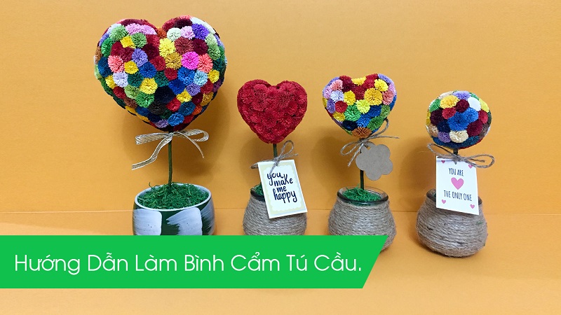 Hướng dẫn làm chậu hoa hình trái tim